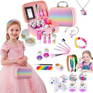 Make up Koffer Meisjes - Kinder Speelkoffer met Inhoud - Make upset voor Kinderen - Roze Regenboog - Voor jouw Prinsesje