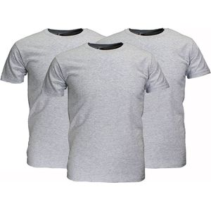 Fruit Of The Loom Blanco Katoenen T-Shirts 3 stuks pakket Grijs Gemeleerd, Maat:  XL