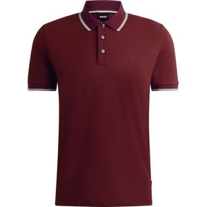 BOSS Parlay regular fit polo - pique - rood - Maat: M