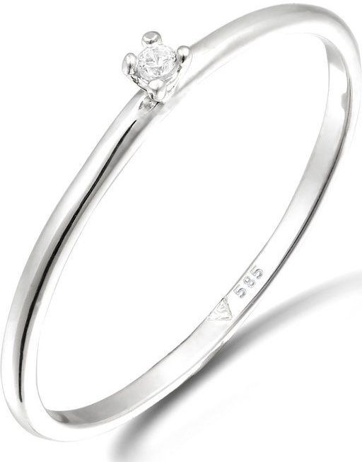 Elli PREMIUM - Verlovingsring - Witgoud - 0,015 ct Diamant - Bruiloft