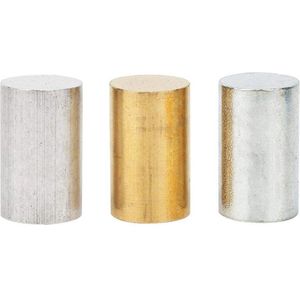 3-delige cilinders van dezelfde lengte - messing ijzer aluminium - activiteiten dichtheid soortelijk gewicht .