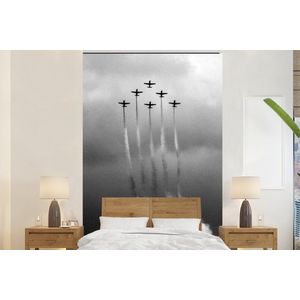Vintage - Vliegtuig - Lucht - Wolken - Zwart wit