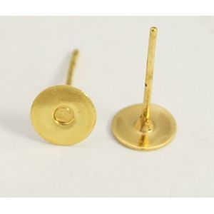 POP | Goudkleurige Oorbellen stekers, om zelf oorbellen te maken, 25 paar / 50 stuks met stoppers