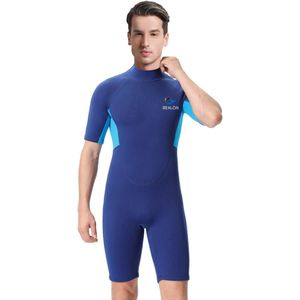 Nivard Wetsuit Heren - Swimsuit - Shorty - Surfpak - Duikpak - Lange Mouw - Zwemsuit - Blauw - S
