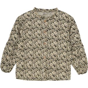 Daily7 - Shirt Longsleeve Shiny Flower - Phantom - Maat 110