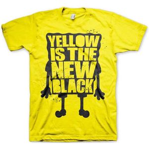 SpongeBob SquarePants Heren Tshirt -L- Yellow Is The New Black Geel