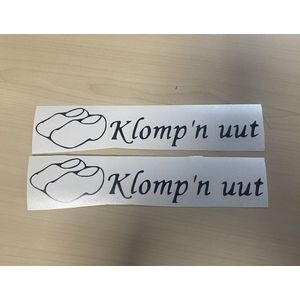 klompen uut autosticker trekker tractor vrachtwagen zwart 20x5 set van 2