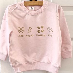 Trui Aankondiging zwangerschap Rebus Ik word grote zus | roze | maat 86 zwangerschap aankondiging bekendmaking Baby big sis sister Grote Zus