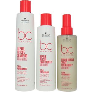 Schwarzkopf Bonacure Repair Rescue Arginine Shampoo+Conditioner+Spray Conditioner - 250-200-200 ml
