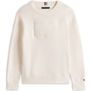 Tommy Hilfiger - Tommy Script Flag Tonal - Trui - Ivoorkleurig - Kind