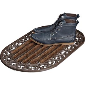 Relaxdays deurmat gietijzer borstels - voetmat - voetveger metaal - schoonloopmat buiten - C