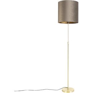 QAZQA parte fl - Landelijke Vloerlamp | Staande Lamp met kap - 1 lichts - H 1865 mm - Taupe - Woonkamer | Slaapkamer | Keuken