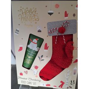 foot care set - geschenk set kerst - leuk geschenk - winter - cranberry - voet geschenk