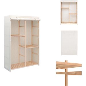 vidaXL Kledingkast - 110 x 40 x 170 cm - Wit houten frame - 3 lagen - Kast