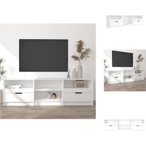 vidaXL TV-meubel LED - 150 x 33.5 x 45 cm - Hoogglans wit - Kast
