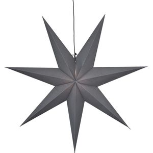 Star Trading Poinsettia Ozen vanStar Trading, 3D papieren ster Kerstmis in grijs, decoratieve ster om op te hangen met kabel, E14 fitting, Ø: 100 cm