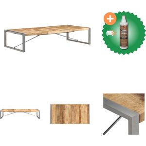 vidaXL Salontafel 180x90x40 cm ruw mangohout - Tafel - Inclusief Houtreiniger en verfrisser