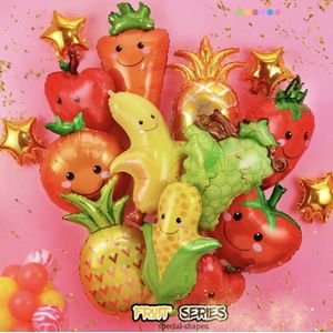 Verjaardag ballonnen mix 5 stuks-Fruit Groente Ballonnen Gezonde Party Decoraties Globos Oranje Ananas Aardbei Druif Maïs Wortel Banaan