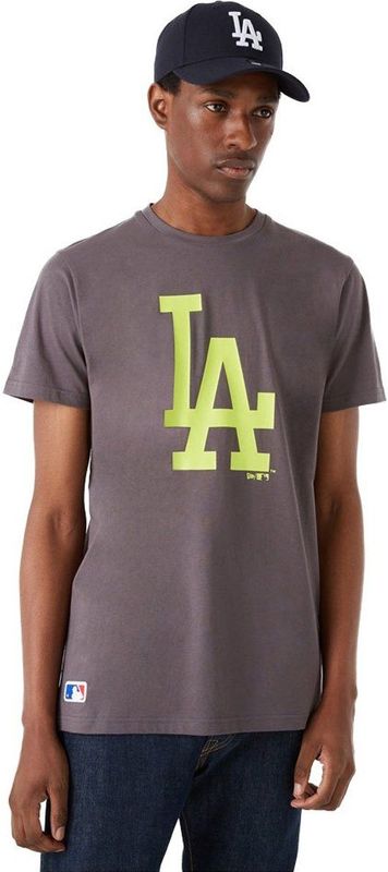 New Era Mlb Seasonal Team Logo Los Angeles Dodgers T-shirt Met Korte Mouwen Grijs S Man