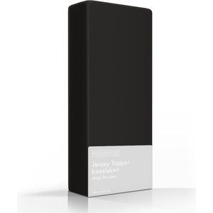 Romanette Jersey topper zwart Single Jersey 100% katoen 2-persoons 140/150x200/210/220