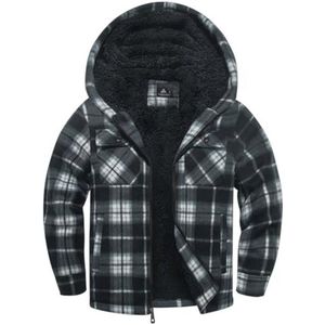 Hemdjas Jongens Hoodie Geruite jas met Ritssluiting - Warme Flanellen Sweatjas voor Buiten