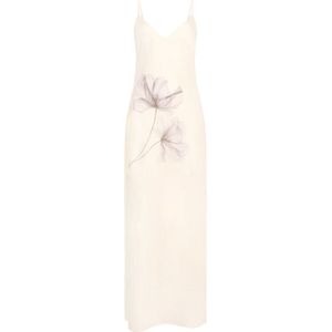 Hunkemöller Slipdress Long Satin Floral Wit S