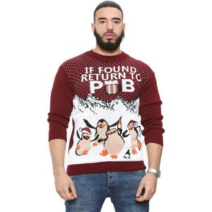 Bordeaux kersttrui voor mannen - maat L