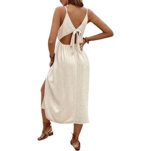 Bovista Open Rug Jurk - Backless - Body - Jurk - Shirt - Khaki - Maat S