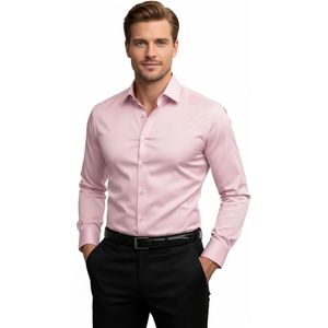 Getailleerd Overhemd Licht Roze - Heren - Blouse - Slim Fit