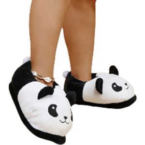 Grappige pantoffels | Cartoon Panda sloffen | One size fits all maat 32 t/m 38 voor Kinderen, Dames en Heren | Pantoffel dierensloffen | Pluche dierenpantoffels | zachte binnenschoenen | Sloffen en Pantoffels maat 32, 33, 34, 35, 36, 37, 38