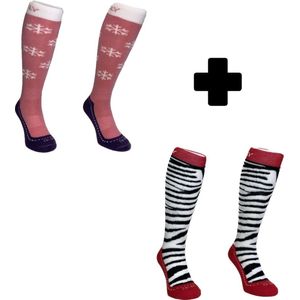 Hingly Skisokken Duo pack Snowflake + Zebra 35-38