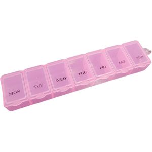 Pillendoos 7 dagen roze - Pillendoosje week - Medicijnen doosje 7 dagen - oDaani