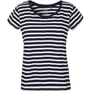 Ladies´ Loose Fit T-Shirt met ronde hals White/Navy - XS