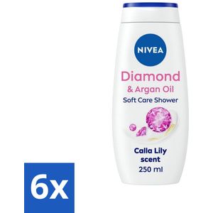 Nivea - Diamond Touch Douchegel - Sensuele Leliegeur - 250 ml - Voordeelverpakking - 6 stuks