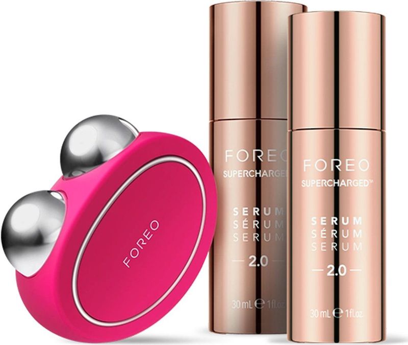 FOREO - Bear Microcurrent Face Lift Device - Gezichtsmassager Elektrisch - 2 x Verjongende Geleidende Serum 30 ml - Anti-aging Huidverzorging Gereedschap Set