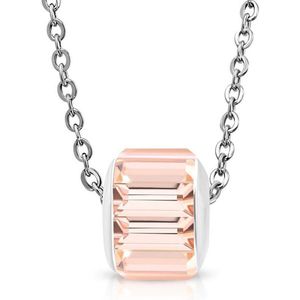 Amanto Ketting Cau Pink - 316L Staal - 10x12mm - 45cm