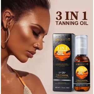 3 in 1 Tanning Oil | Extra Lang Bruin blijven | Niet Plakkerig | Waterafstotend | Zweetbestendig |