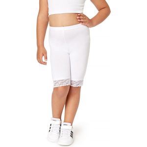 Merry Style Meisjes Leggings - Sport - Vrijetijdsbroek - Korte - Katoen - Wit - 128 - MS-MS10-434-LE