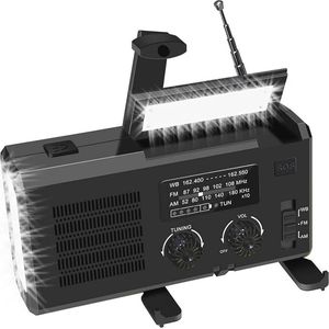 Draagbare Handslingerradio met Zonne-energie en SOS-alarm - 4000 mAh Noodradio voor Camping