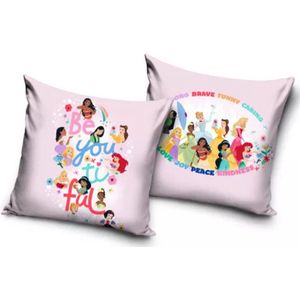 Disney Princess Kussensloop, 1 stuk, Dubbelzijdig, 40cm x 40cm, Kussens niet inbegrepen