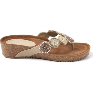 Lazamani Dames Slippers 75.455 Beige Maat 42