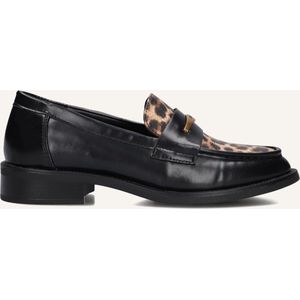 Mexx - Pearl MAE - Loafers - Zwart - Dames - Met Luipaardprint