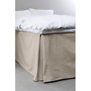 Kleur Bedrok - Bedrok gemaakt van 100% hoogwaardig biologisch katoen, met een hoogte van 60 cm - Grijsbeige, 180 x 200 cm.