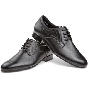 Diamant Heren Dansschoenen 085 - 075 - 028 - V, Brede Pasvorm, Zwart Leer, VarioSpin Zool, 2 cm hak, Geschikt voor dansen op diverse dansvloeren, Dansen binnen en buiten, Latin, Ballroom, Tango, Salsa, Kizomba, Bachata - Diamant - Zwart - 41