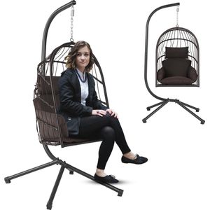 VELTRR® Egg Hangstoel - Hangstoel met Standaard - Chair voor Binnen en Buiten