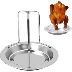 Chicken Houder - Kiphouder - BBQ Kipstandaard - Bierblik Kip - Kiphouder voor BBQ & Oven - Kippenrooster - Kip grillen - Barbeque Gereedschap - met druiprek - Staand kip braden - gemakkelijk schoon te maken - Verwijderbaar
