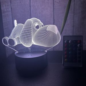Klarigo® Nachtlamp – 3D LED Lamp Illusie – 16 Kleuren – Bureaulamp – Hond - Snoopy – Nachtlampje Kinderen – Creative lamp - Afstandsbediening