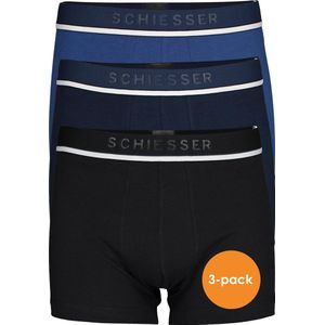 SCHIESSER 95/5 shorts (3-pack) - zwart - blauw en donkerblauw - Maat: L