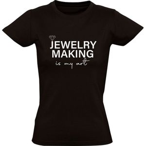 Juwelenmaker Dames T-shirt | sieraden | kunst | werk | beroep | diamant | edelsmid | juweelbewerker | juwelier | Zwart