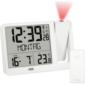 Digitale Radiogestuurde Projectiewekker met Temperatuurweergave en Buitensensor | 2 Wektijden | Klok met Automatische Helderheidsaanpassing